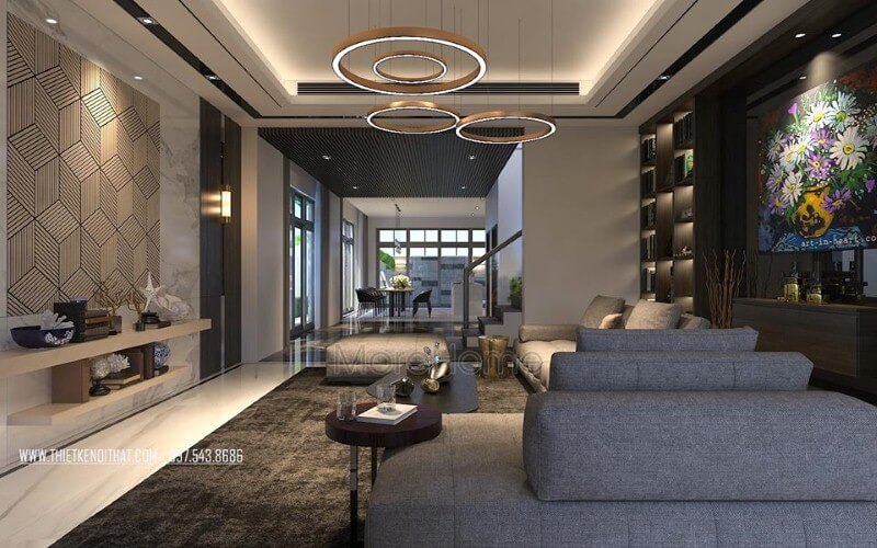 Bố trí nội thất phòng khách liền phòng ăn hiện đại, sang trọng cho nhà phố, biệt thự. Thiết kế nội thất