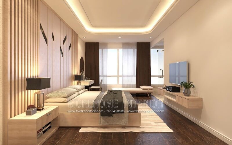 Thiết kế giường ngủ đẹp hiện đại cho nhà phố cao cấp Thiết kế nội thất